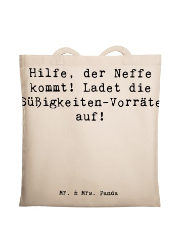 Mr. & Mrs. Panda Tragetasche Neffe Besuch mit Spruch in Creme