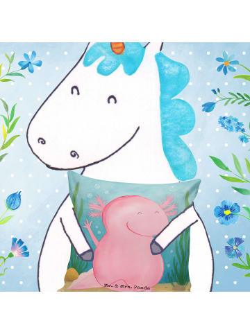 Mr. & Mrs. Panda zier kissen Axolotl Hurra Design ohne Spruch in Weiß