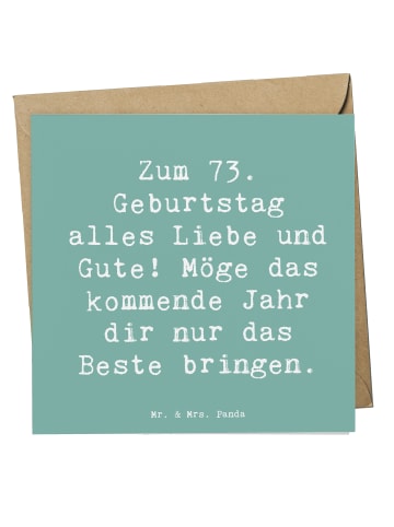 Mr. & Mrs. Panda Einladungskarte Spruch 73. Geburtstag Glückwüns... in Meeresbrise