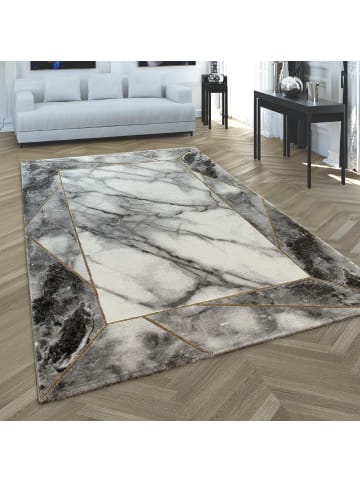 KADIMA DESIGN Teppich Kurzflor Marmoroptik Wohnzimmer schmutzabweisend in Gold