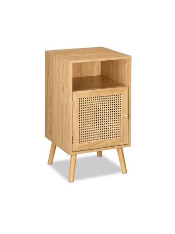 relaxdays Nachttisch in Natur - (B)40 x (H)72 x (T)39 cm