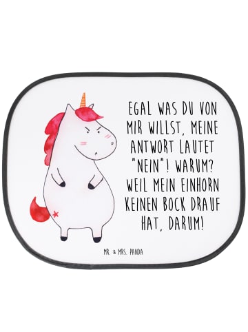 Mr. & Mrs. Panda Sonnenschutz für Auto Einhorn Wut mit Spruch in Weiß