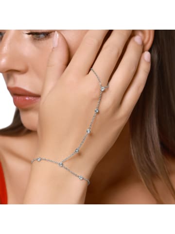 Steel_Art Hand Chain Damen mit Stein Poppy silberfarben poliert in silberfarben poliert