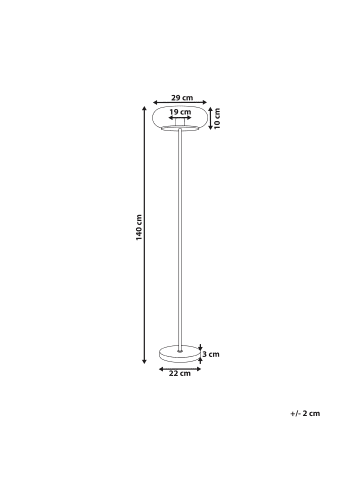 Beliani Stehleuchten NITH in Weiß/Messing - (W) 29 x (H) 140 x (L) 29 cm