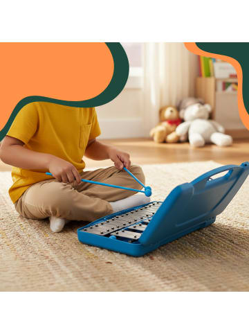 relaxdays Glockenspiel in Blau - (B)38 x (H)4 x (T)23 cm