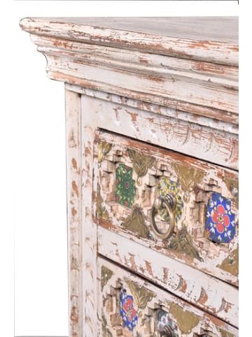 Giner y Colomer Kommode aus Mangoholz und Details aus Keramik in White