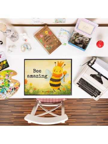 Mr. & Mrs. Panda Schreibtischauflage Biene König Design mit Spruch in Weiß