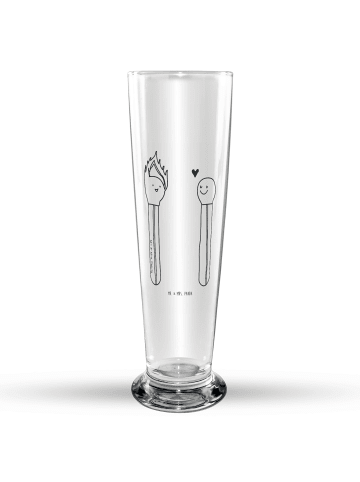 Mr. & Mrs. Panda Bier Glas Streichhölzer ohne Spruch in Transparent