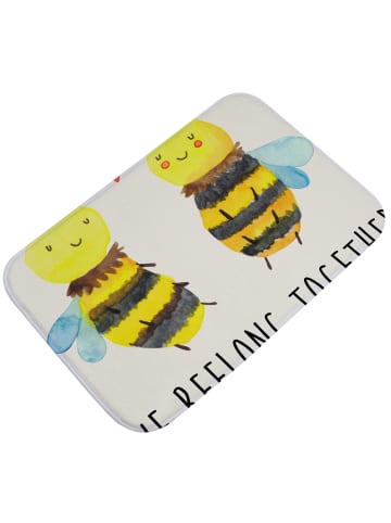 Mr. & Mrs. Panda Badematte Biene Verliebt mit Spruch in Weiß