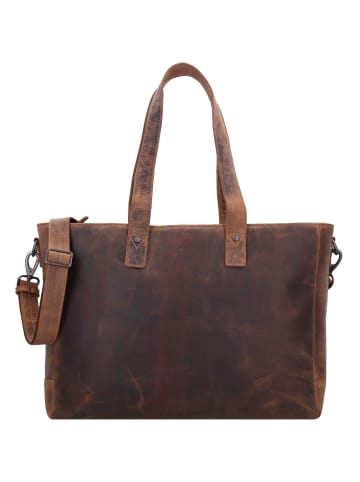 Plevier Shopper Tasche Leder 41 cm Laptopfach dunkelbraun