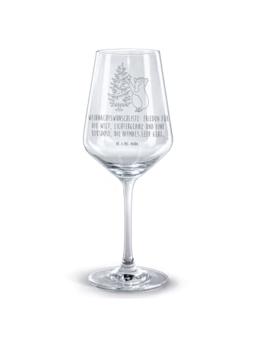 Mr. & Mrs. Panda Trinkglas Pinguin Weihnachtsbaum mit Spruch in Transparent