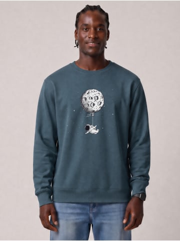 wat? Apparel Sweatshirt Funny Spaceman in Petrol