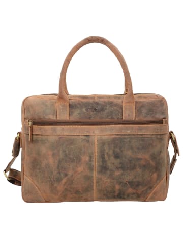 Greenburry Vintage Aktentasche Leder 41 cm Laptopfach in nut brown