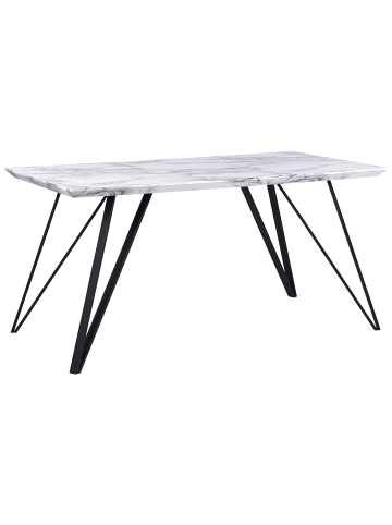 Beliani Esszimmertisch MOLDEN in Weiß/Schwarz - (W) 80 x (H) 75 x (L) 150 cm