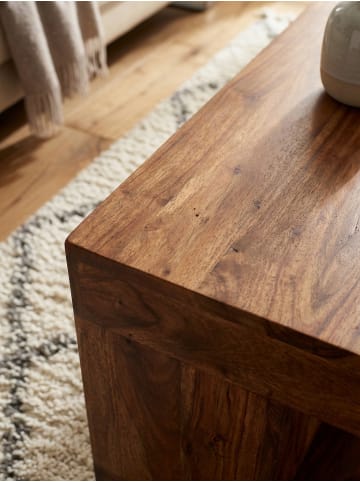 KADIMA DESIGN Couchtisch Massivholz 90x60x40 cm, Wohnzimmertisch braun,