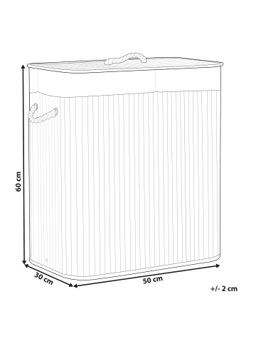 Beliani Wäschekörbe KANDY in Heller Holzfarbton - (W) 50 x (H) 60 x (L) 30 cm