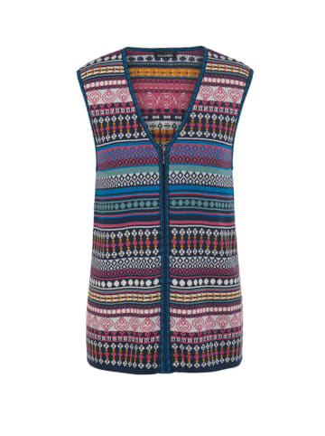 GOLDNER Kurzgröße:  Edle Jacquardweste mit Reißverschluss in bunt / gemustert