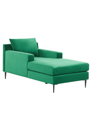 Beliani Chaiselongue GUERET in Grün/Schwarz - (W) 88 x (H) 73 x (L) 165 cm