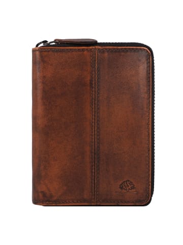 Greenburry Destressed Geldbörse RFID Schutz Leder 13 cm in rusty orange