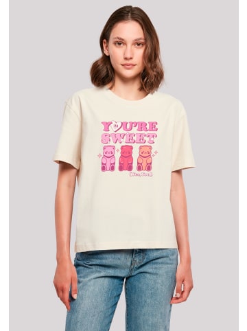 F4NT4STIC Ladies Everyday Tee Valentinstag You're Sweet Gummy Bears in Whitesand