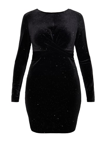 faina Glitzerndes Samtkleid in Schwarz