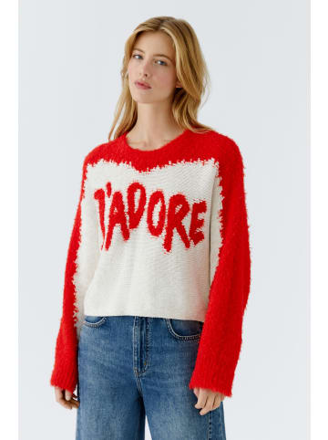 Oui Pullover in white red