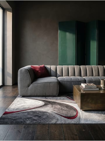 KADIMA DESIGN Läufer Abstrakt pflegeleicht Wohnzimmer Schlafzimmer Flur Esszimmer in Rot