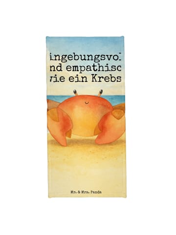Mr. & Mrs. Panda Badehandtuch Sternzeichen Krebs Design mit Spruch in Weiß