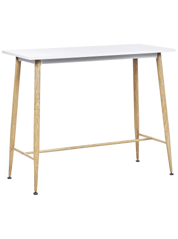 Beliani Esszimmertisch CHAVES in Weiß/Braun - (W) 50 x (H) 90 x (L) 110 cm