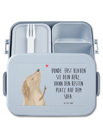 Mr. & Mrs. Panda MEPAL Bentobox Hund Liebe Motiv mit Spruch in Blau Pastell