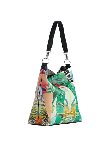 Desigual Bols Virtual Pink Butan - Schultertasche mit Magnetverschluss 35 cm in musgo