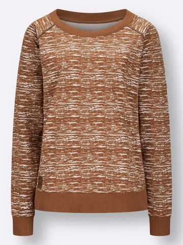 WITT WEIDEN Sweatshirt in cognac-ecru-bedruckt