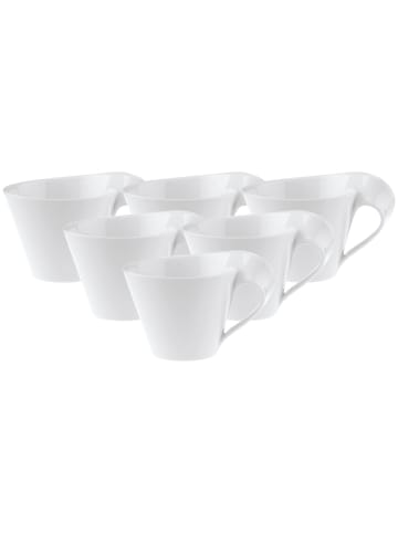 Villeroy & Boch 6er Set Café au lait Obertassen NewWave Caffè 260 ml in weiß