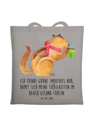Mr. & Mrs. Panda Tasche Eichhörnchen Smoothie mit Spruch in Light Grey