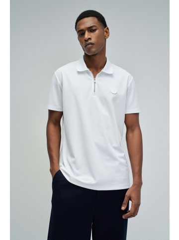 Salsa Jeans Polo Pique Structure And Zip in White