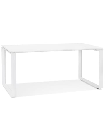 KADIMA DESIGN Schreibtisch 160x80 cm, Designer Homeoffice ergonomisch, Holz Metall in Weiß