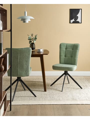 Beliani 2er-Set Esszimmerstuhl RYAN in Grün/Schwarz