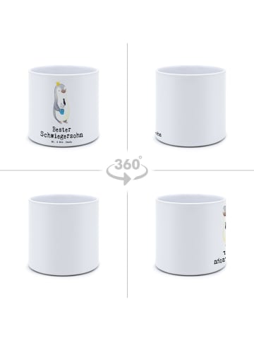 Mr. & Mrs. Panda Pflanzenkübel groß Pinguin Bester Schwiegersohn... in Weiß