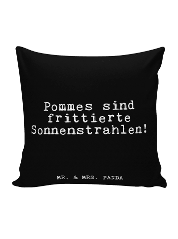 Mr. & Mrs. Panda 40x40 Kissen Pommes sind frittierte Sonnenstrah... in Schwarz