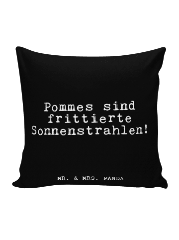 Mr. & Mrs. Panda Kopfkissen Pommes sind frittierte Sonnenstrahle... in Schwarz