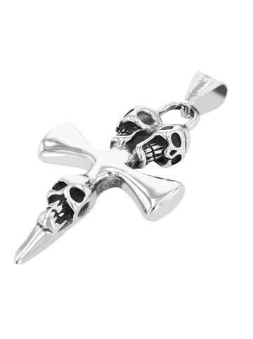Adeliás Herren Anhänger – Kreuz Kreuzanhänger aus Edelstahl in silber