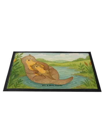 Mr. & Mrs. Panda Türvorleger Otter Kind Design ohne Spruch in Weiß