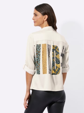 WITT WEIDEN Bluse in champagner-khaki-bedruckt