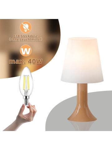 ZMH 2er-Set Tischleuchte E14 in braun Moderne Kunststoff