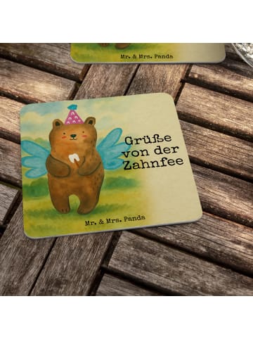 Mr. & Mrs. Panda Flaschenuntersetzer Bär Zahnfee Design mit Spruch in Weiß