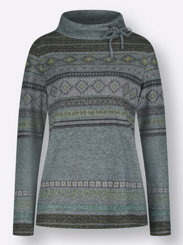 WITT WEIDEN Stehkragenshirt in kalkmint-meliert