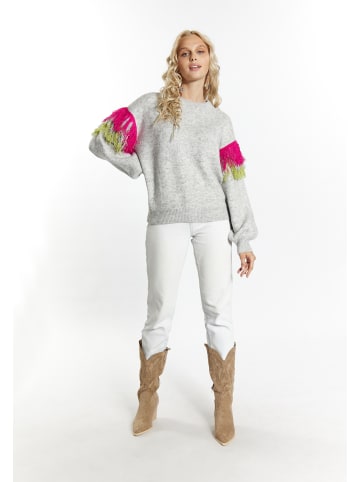 IZIA Damen Pullover in Grau Melange