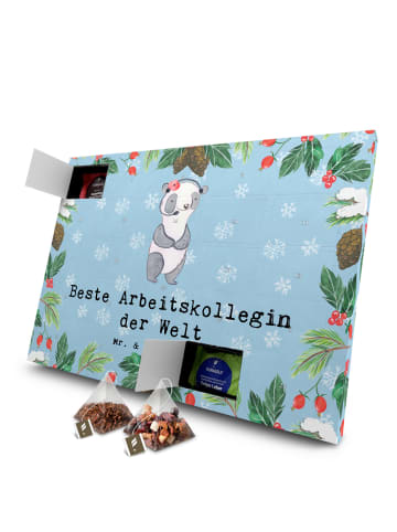 Mr. & Mrs. Panda Tee Adventskalender Panda Beste Arbeitskollegin... in Eisblau