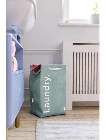 Tom Tailor Wäschekorb aus Textil mit Kordelzug in Pfefferminzgrün, 29 x 51 x 25 cm
