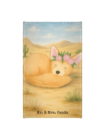 Mr. & Mrs. Panda Handtuch Wüstenfuchs Blumen Design ohne Spruch in Weiß